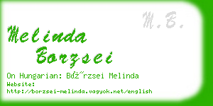 melinda borzsei business card